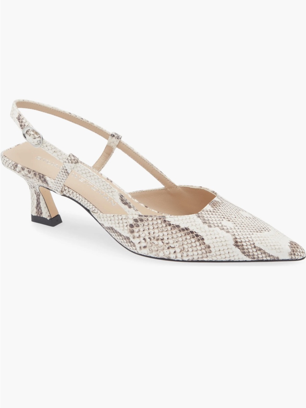 NEW Stuart Weitzmam Vinnie 50 Slingback Pump in Cream